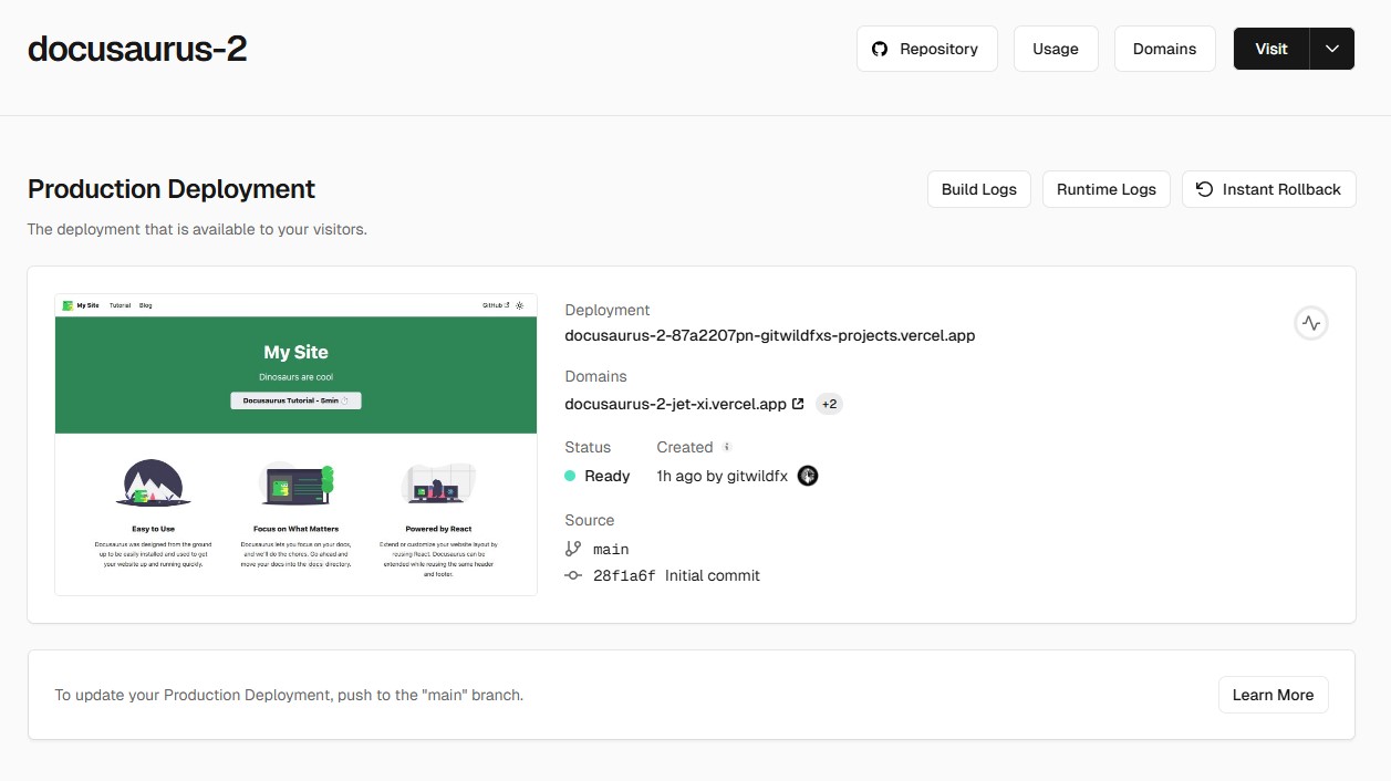 Vercel Dashboard